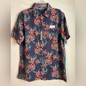 Caribbean Joe Tropical Floral Shirt - Navy and Red size L-NWT